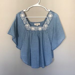 Madewell babydoll crocheted top